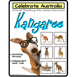 File Folder Games Set KANGAROO Matching Skills to CELEBRATE AUSTRALIA